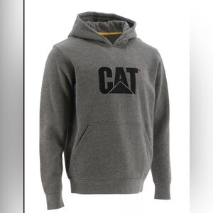 Caterpillar CAT Logo Hoodie Men’s XL Gray Heavyweight Pullover NWOT